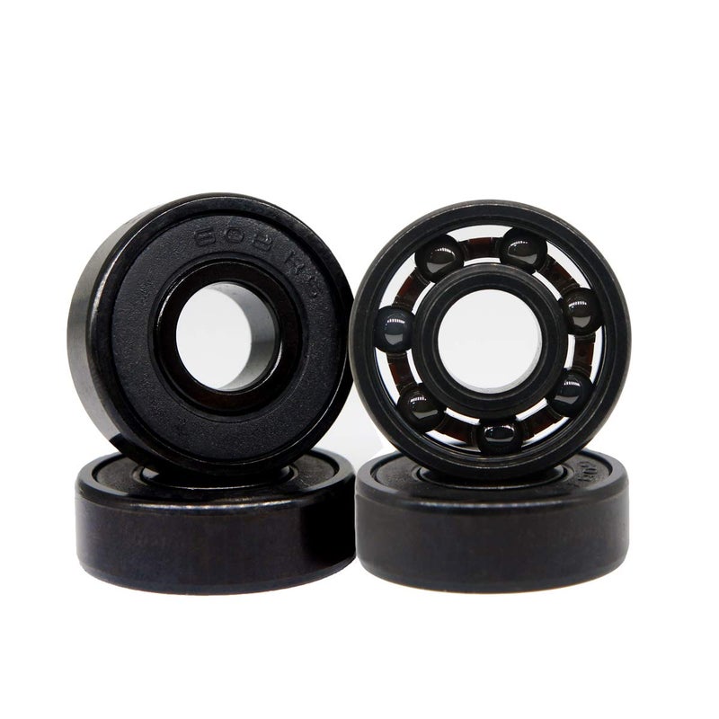 Z-First High Speed 608RS Hybrid Black Ceramic Bearings for Longboard, Inline Skates, Skateboard, Scooters, Skateboard and more (Pack of 4, Black) - Image 1